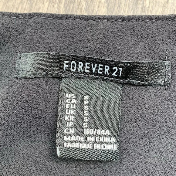 Forever 21 Women's Baseball Top Long Sleeve Sheer Black Grey Size Small - Picture 9 of 13